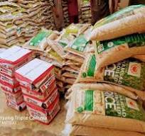 African food products displayed in bulk